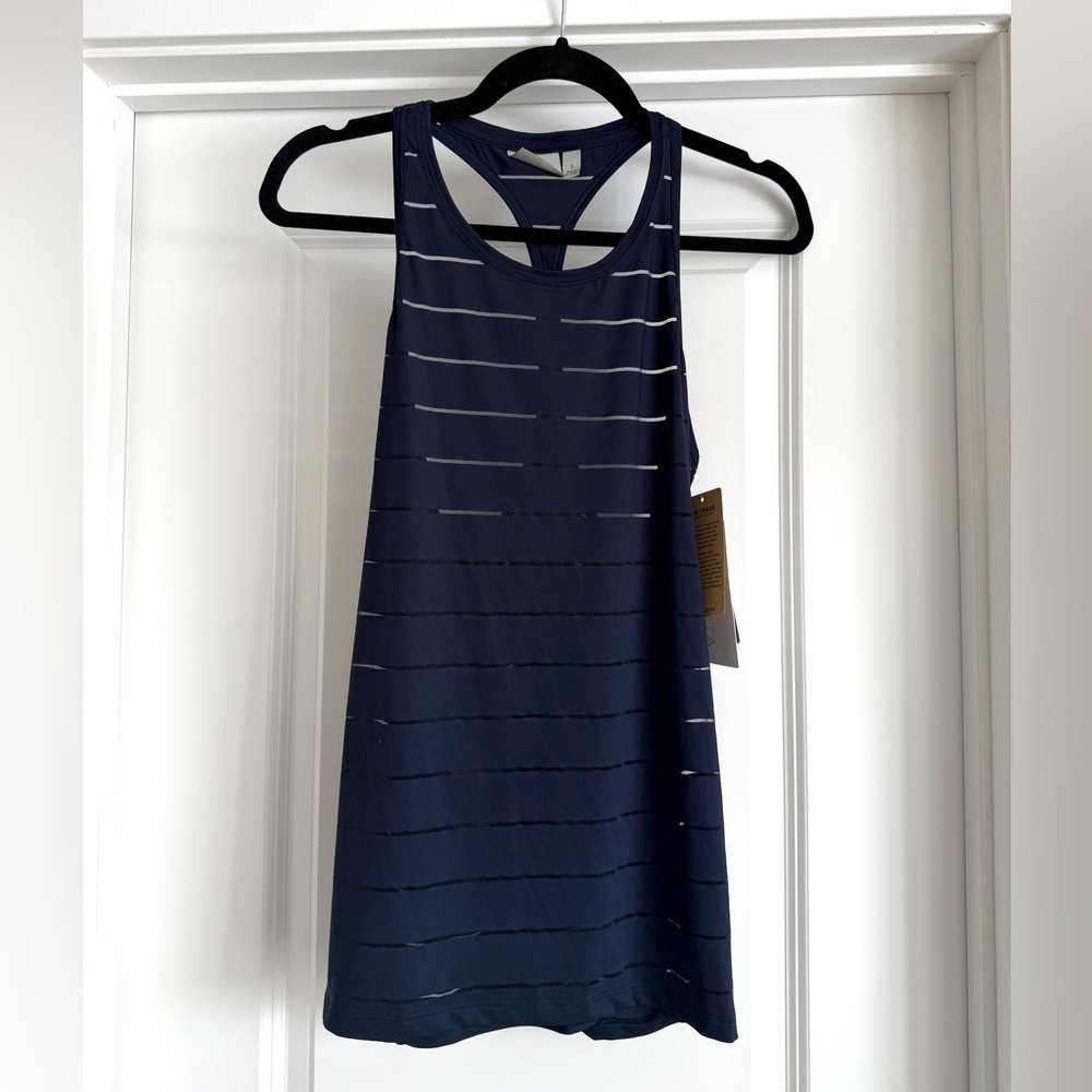 NWT Athleta Navy Striped Tank Top Small